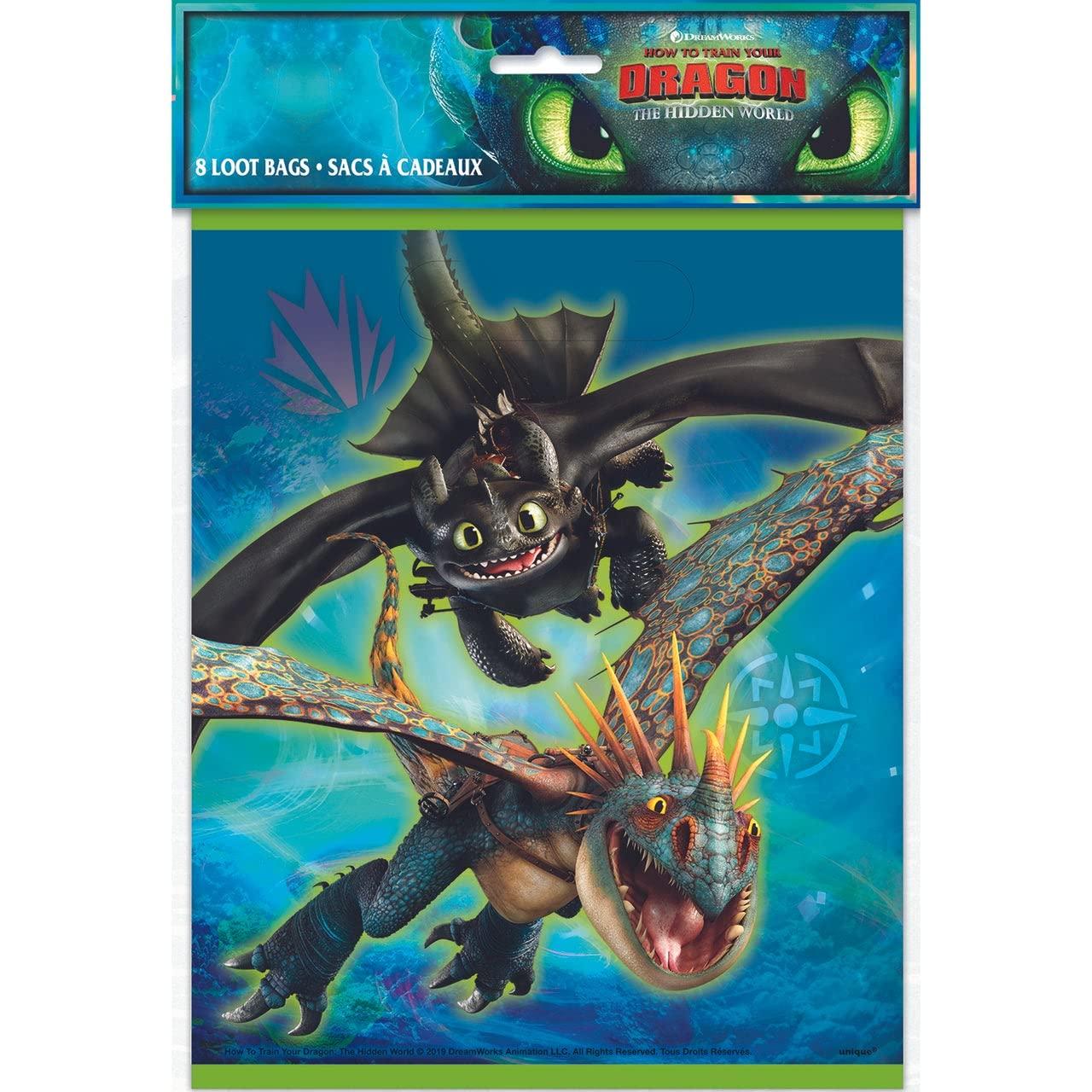 Unique Unique How to Train Your Dragon Party Loot Bags - 11\" x 7.5\", 8 Pcs