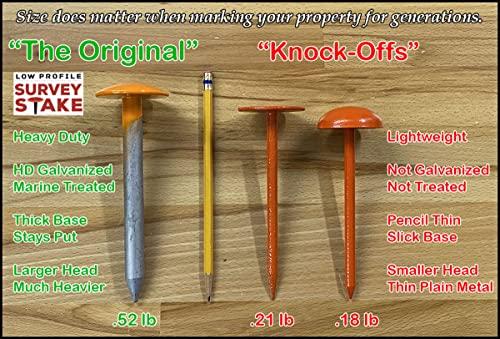 Pepperfish Survey Stake - Low Profile Survey Marker (Hi-Vis Orange)
