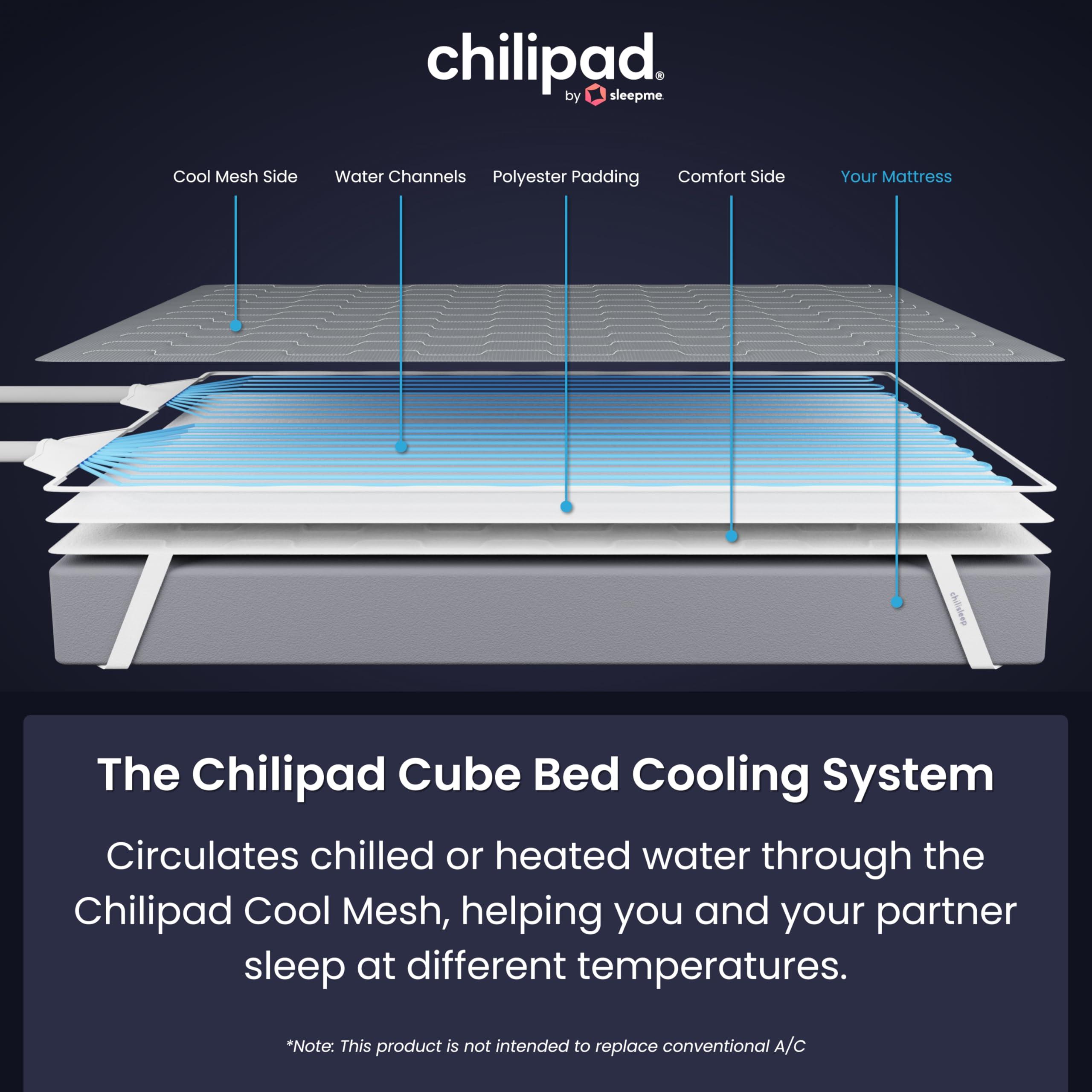 Sleepme Chilipad Cube Bed Cooling System - Cooling & Heating Mattress Topper, Dual Zone Individual Bed Temperature, Cool Sleep Enhancement, Temp Range of 60-115F, WE Queen Bedsize (60"W x 80"L), Model: CP514