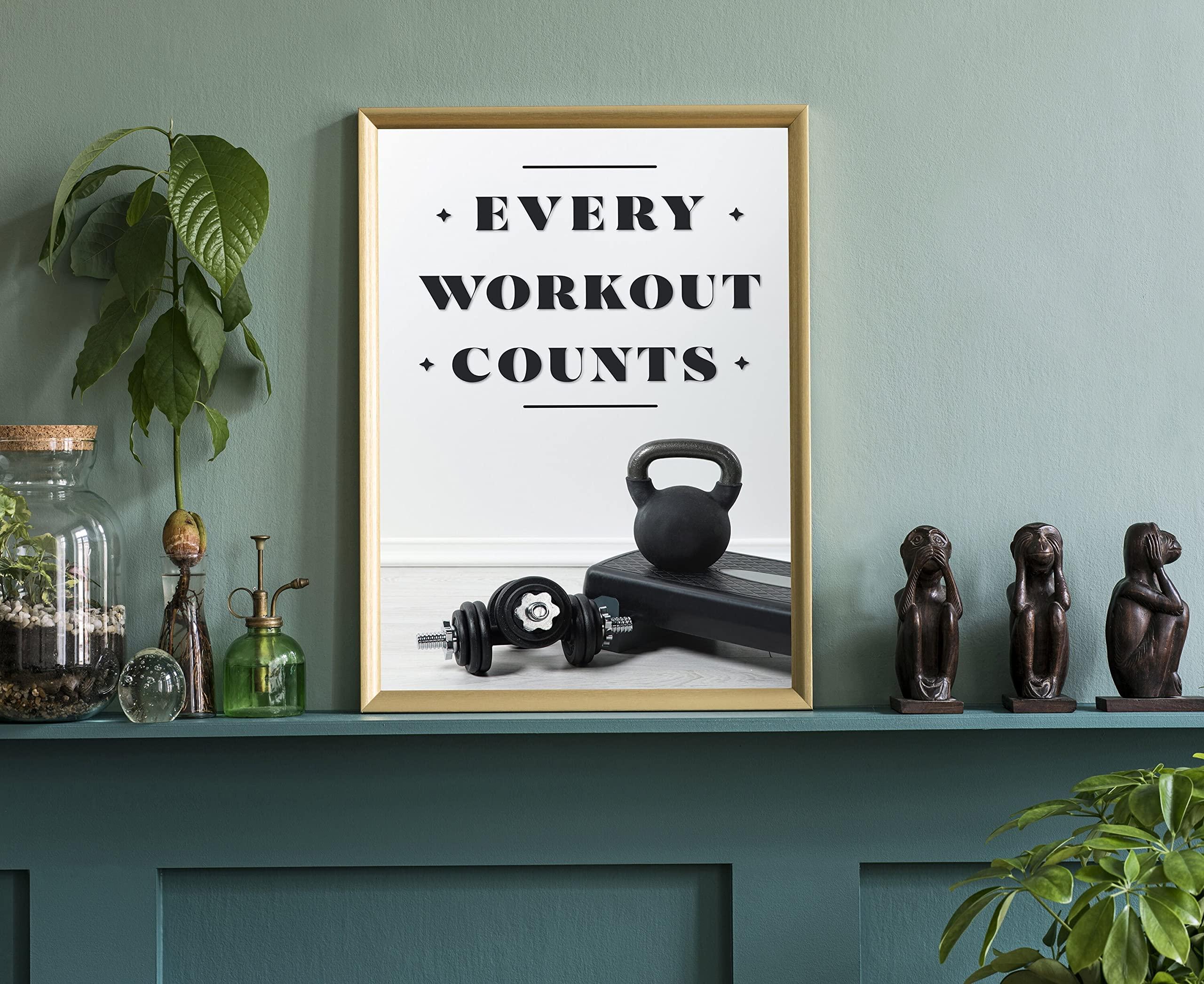 Pera Print Every Workout Counts Gym Poster Art, Motivational Quotes, Gym Prints, Gym Wall Art, Home Gym Poster, Home Gym Decor, Inspred Poster, Fitness Decor, Motivation Art - 18x24
