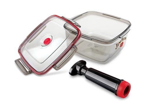 Jim Beam Jim Beam Vacuum Seal Marinade Box, Air Sealed Pump, Removes air from the Marinade Box, Speedy Marination Process, Barbecue and Grilling Marinator, Perfect Marination of Beef, Chicken and Fish