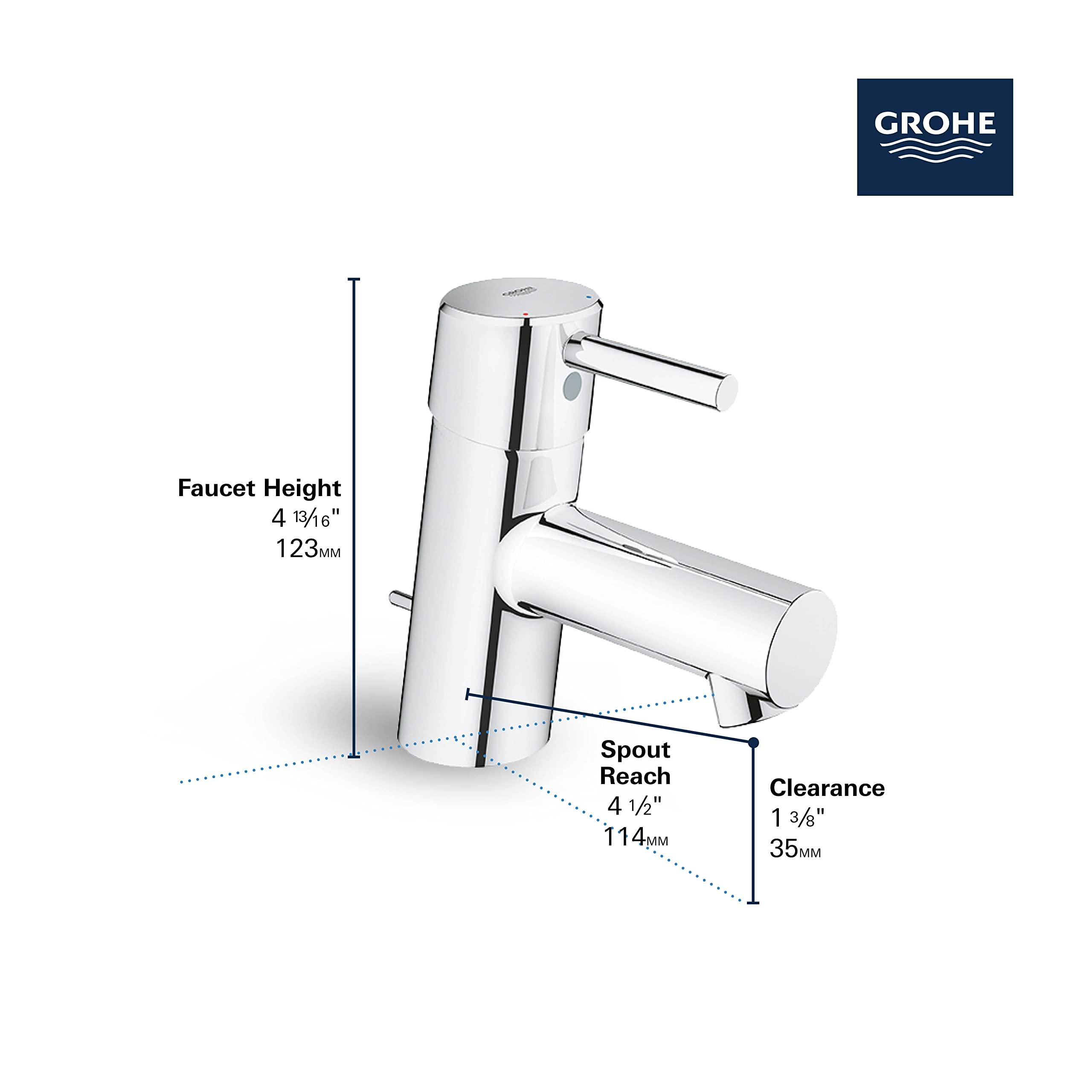 GROHE GROHE 34702001 Concetto, Single Hole Single-Handle XS-Size Bathroom Faucet 1.2 GPM, Chrome