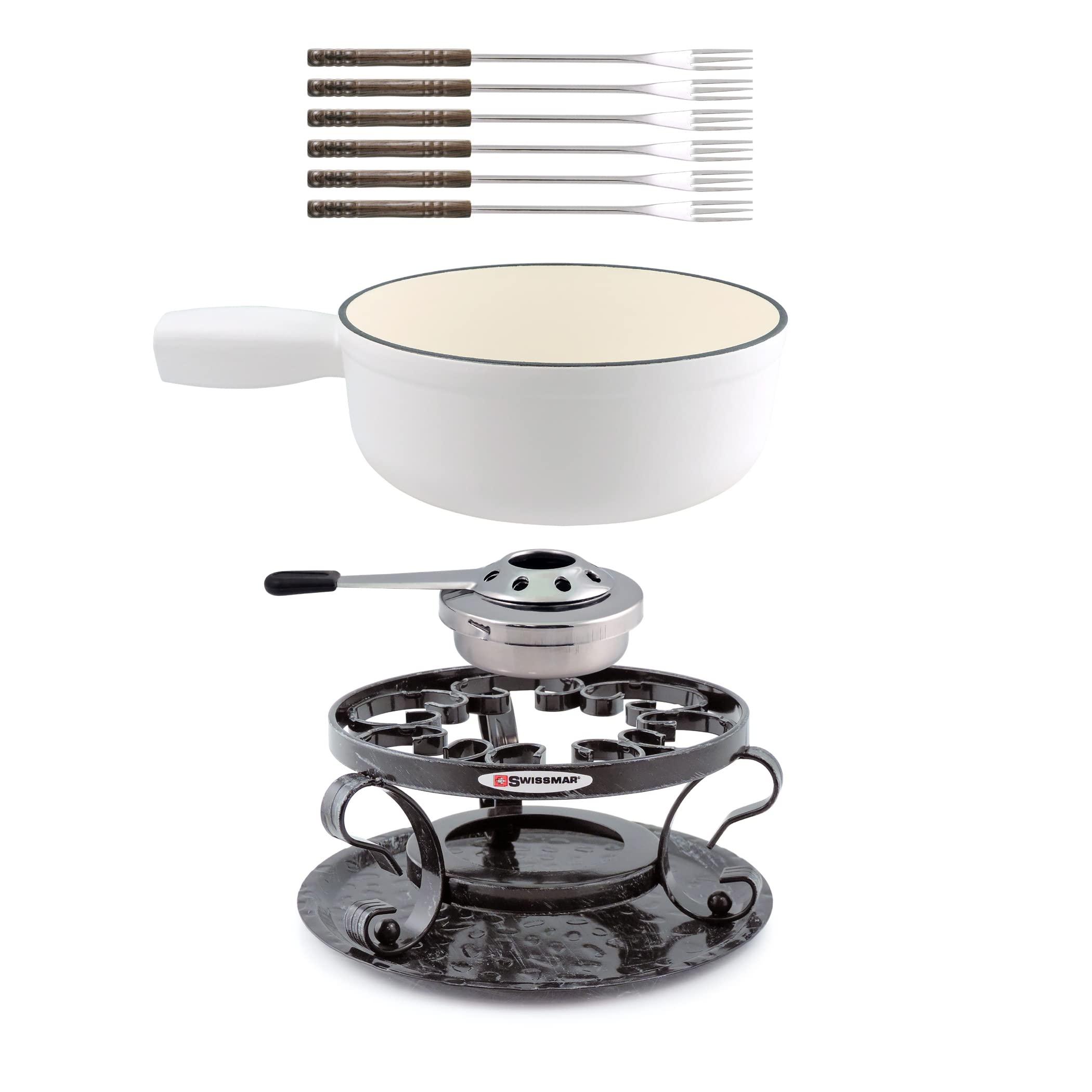Swissmar Swissmar Lugano 9 Piece Cast Iron Fondue Set - Matte White