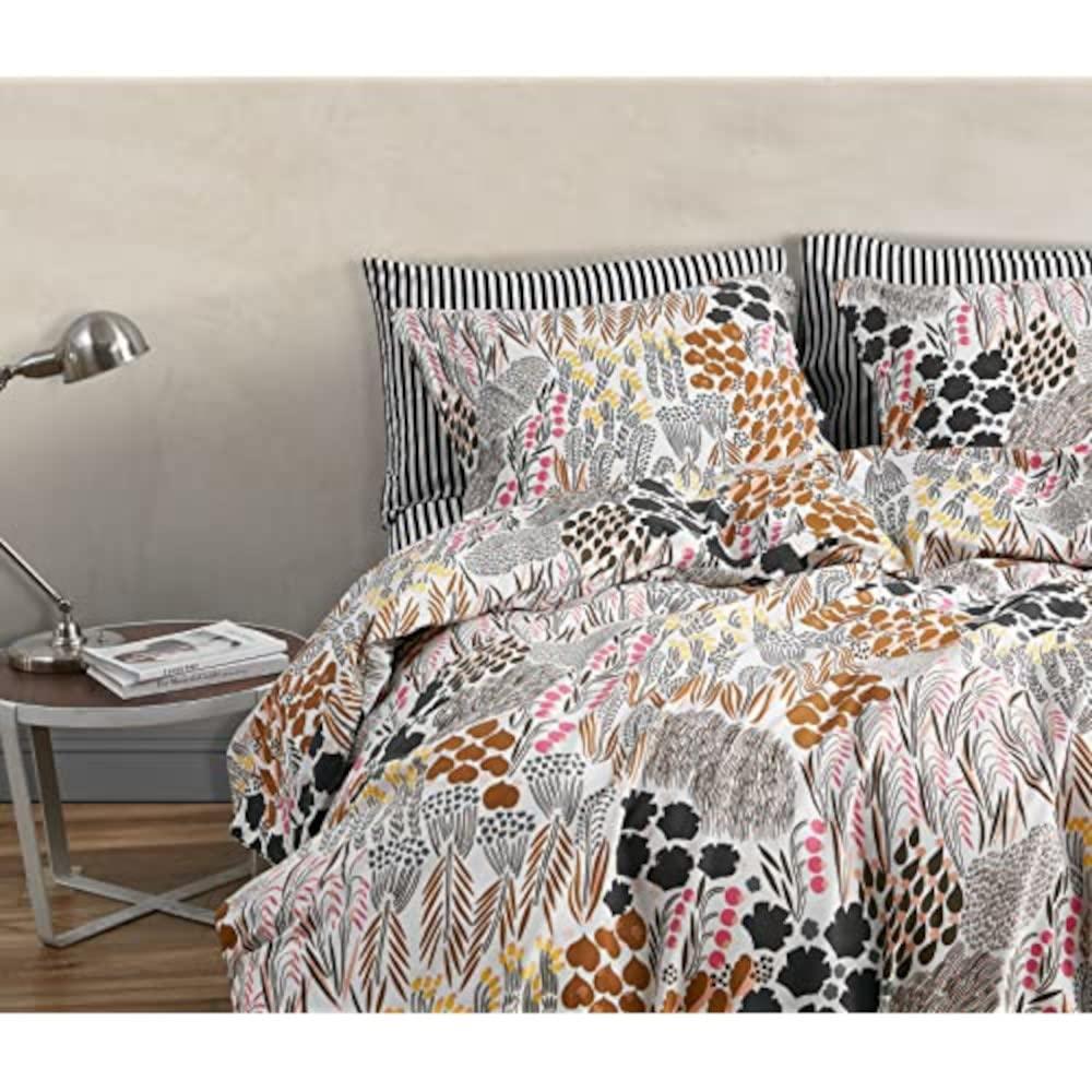 Marimekko MARIMEKKO - Queen Duvet Cover Set, Cotton Percale Bedding with Matching Shams, All Season Home Decor (Pieni Letto Multicolor, Queen)