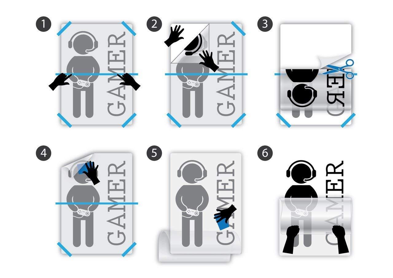 WallStickers4ever Large Vinyl Wall Decal Gaming Quote Joysticks Video Game Stickers Large Decor (ig4500) Grey