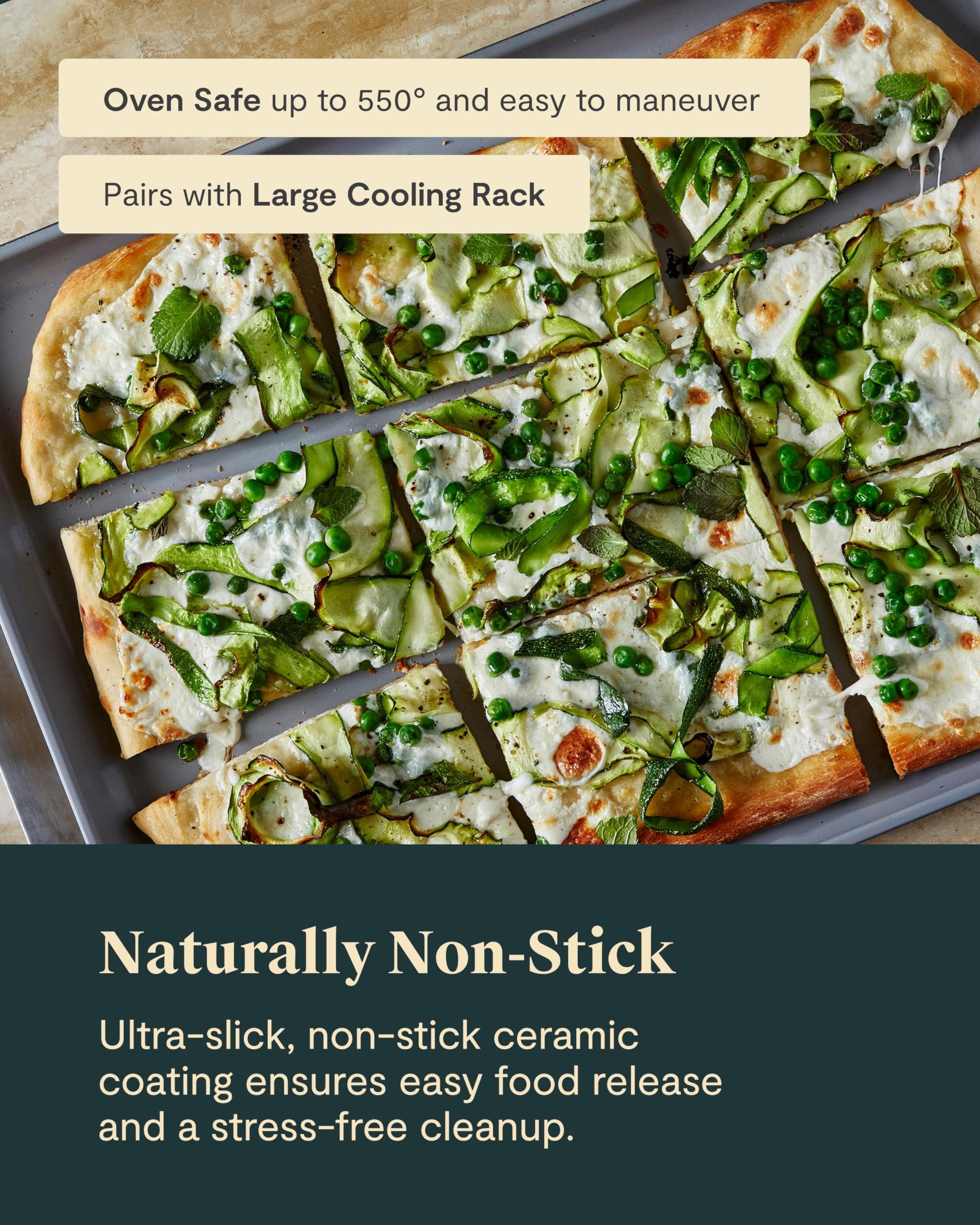 Caraway Caraway Non-Stick Ceramic Baking Sheet - Naturally Slick Ceramic Coating - Non-Toxic, PTFE & PFOA Free - Perfect for Baking, Roasting, and More - Large (18\" x 13\") - Sage