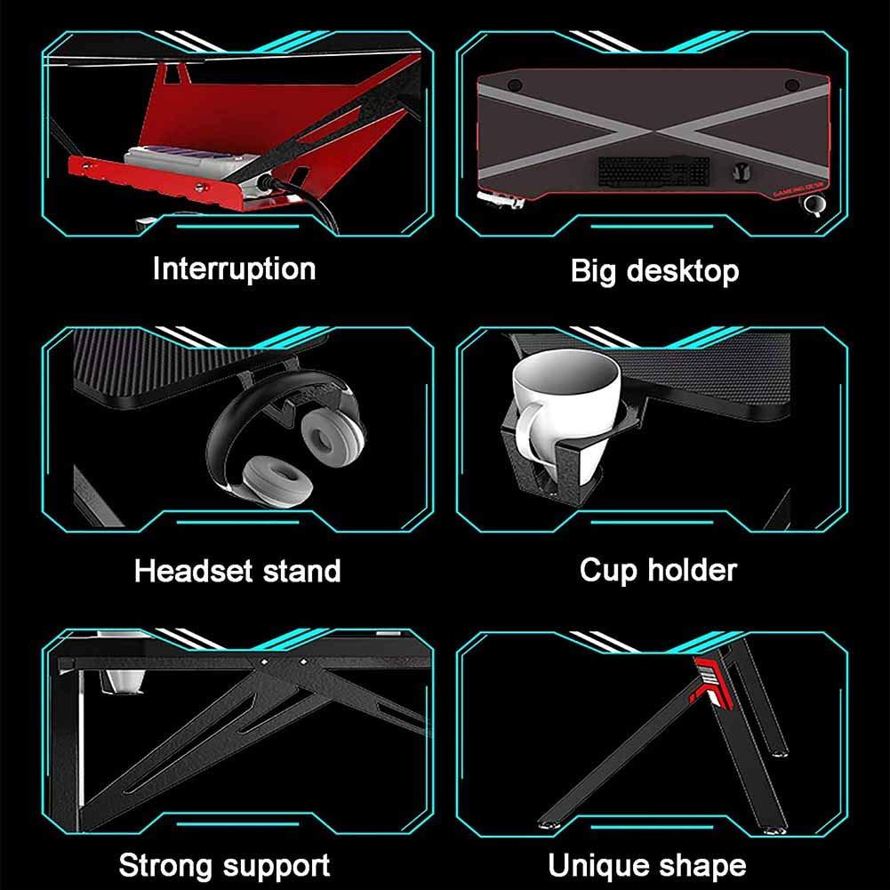 MNSSRN MNSSRN Large Desktop Game Table, Ergonomically Stable Home Computer Table, Multi-Function Desk, Learning Table, Competitive Game Table,140 * 60 * 75cm