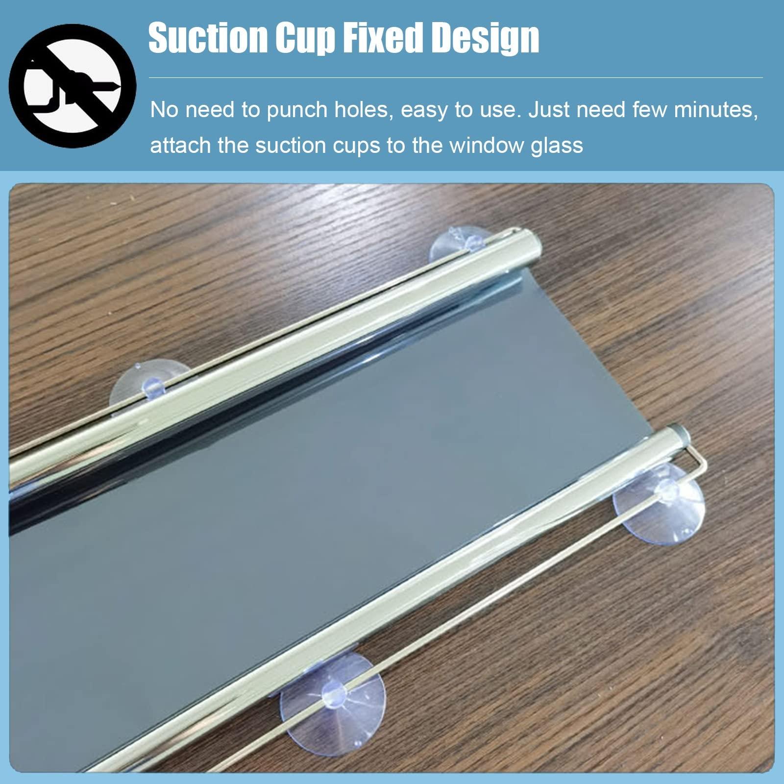 LXLF LXLF Punch-Free One-Way Mirror Roller Blind with Suction Cups, Sun Protection UV Blocking Reflective Heat Control Roll-Up Shade for Summer (Size : 93x150cm/36.6x59in)