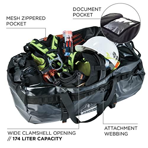 Ergodyne Ergodyne Arsenal 5030L Large Tarpaulin Water Resistant Duffel Bag w/ Removable Shoulder Straps,Black