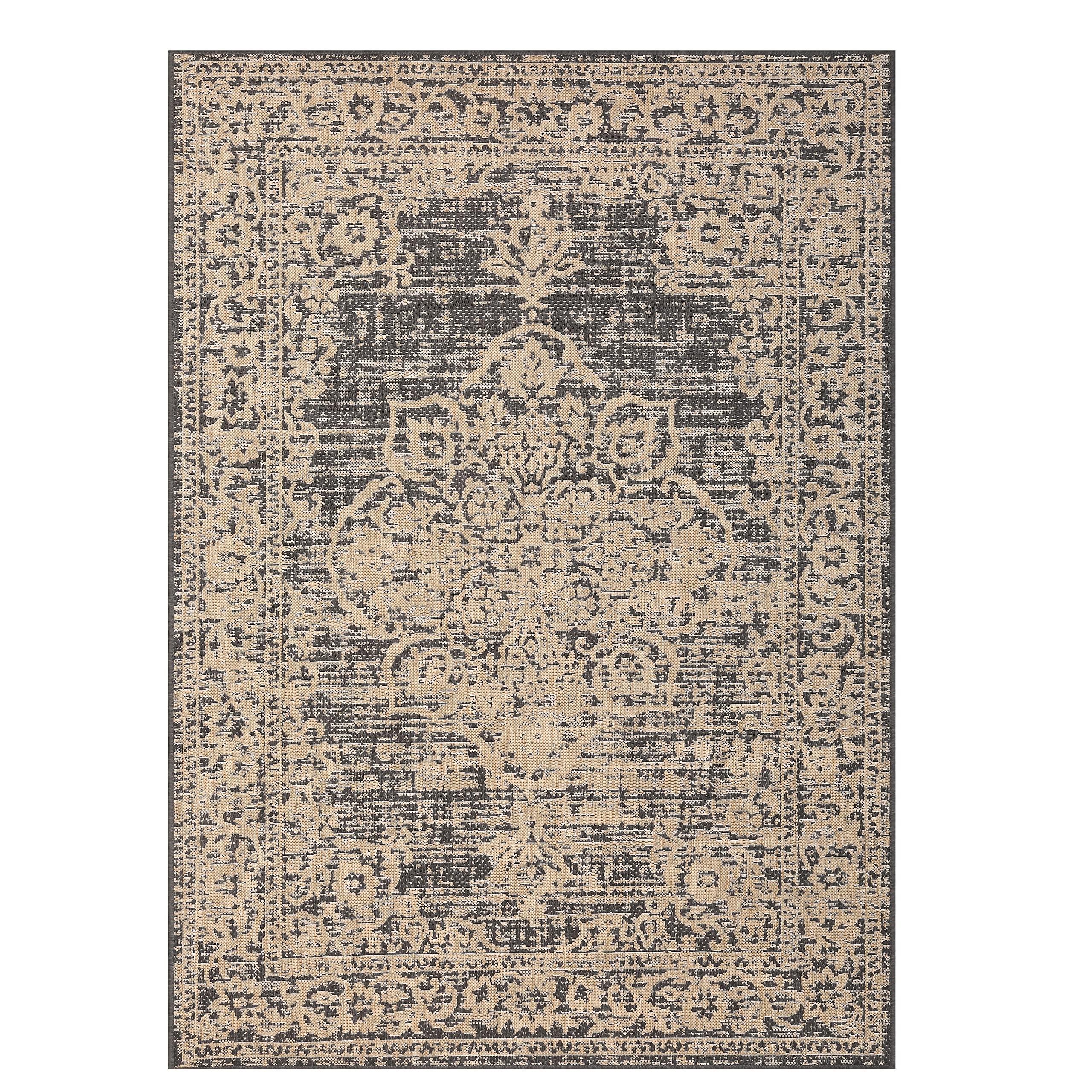 Sherloom Sherloom Modern Vintage Indoor Outdoor Area Rug Weather Resistant Outdoor Carpet for Porch Deck Balcony Backyard Patio Rug 8x10 Gray