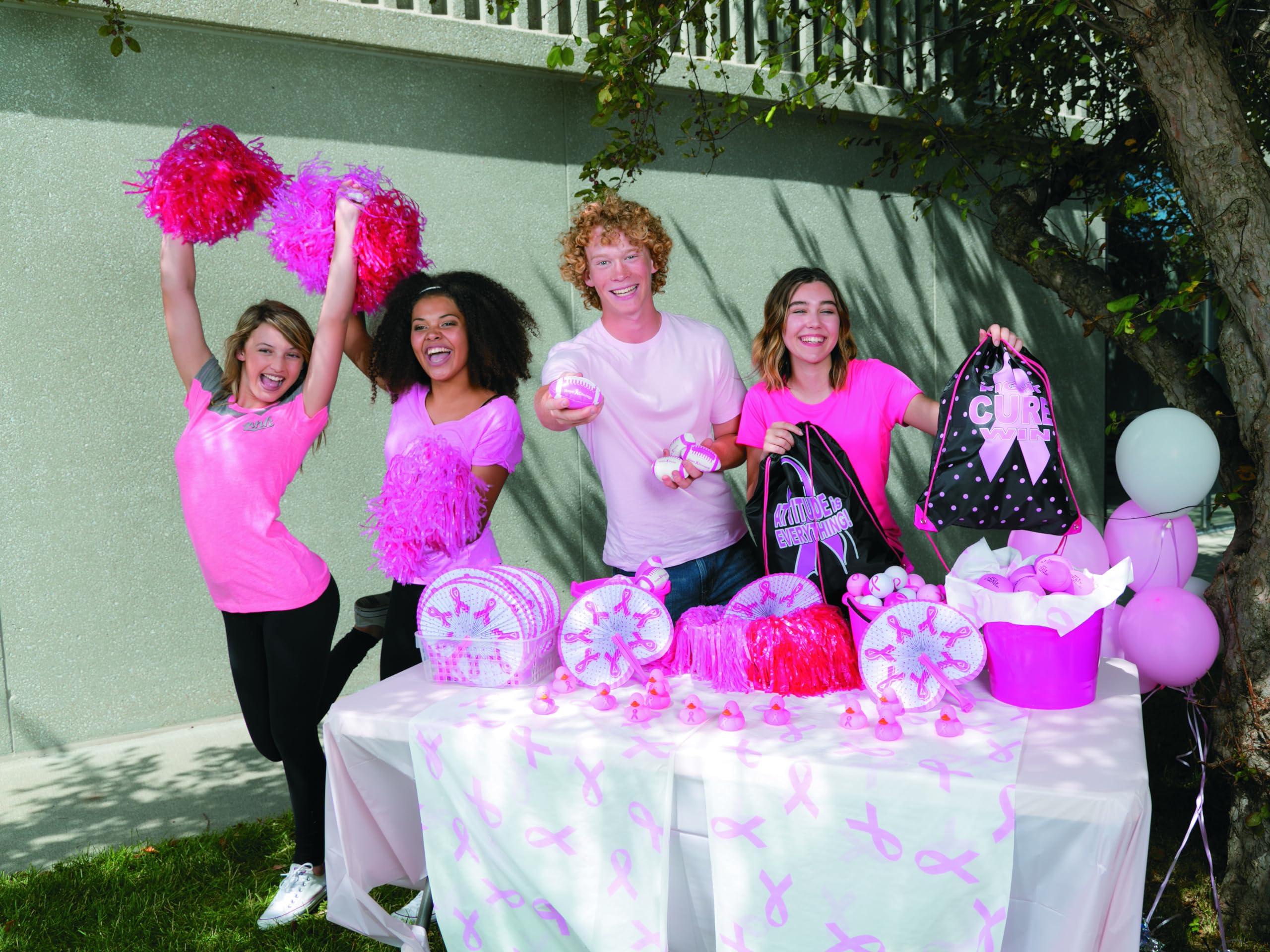 Fun Express Breast Cancer Awareness Folding Hand Fans - 12 Pieces - Pink Ribbon Supplies