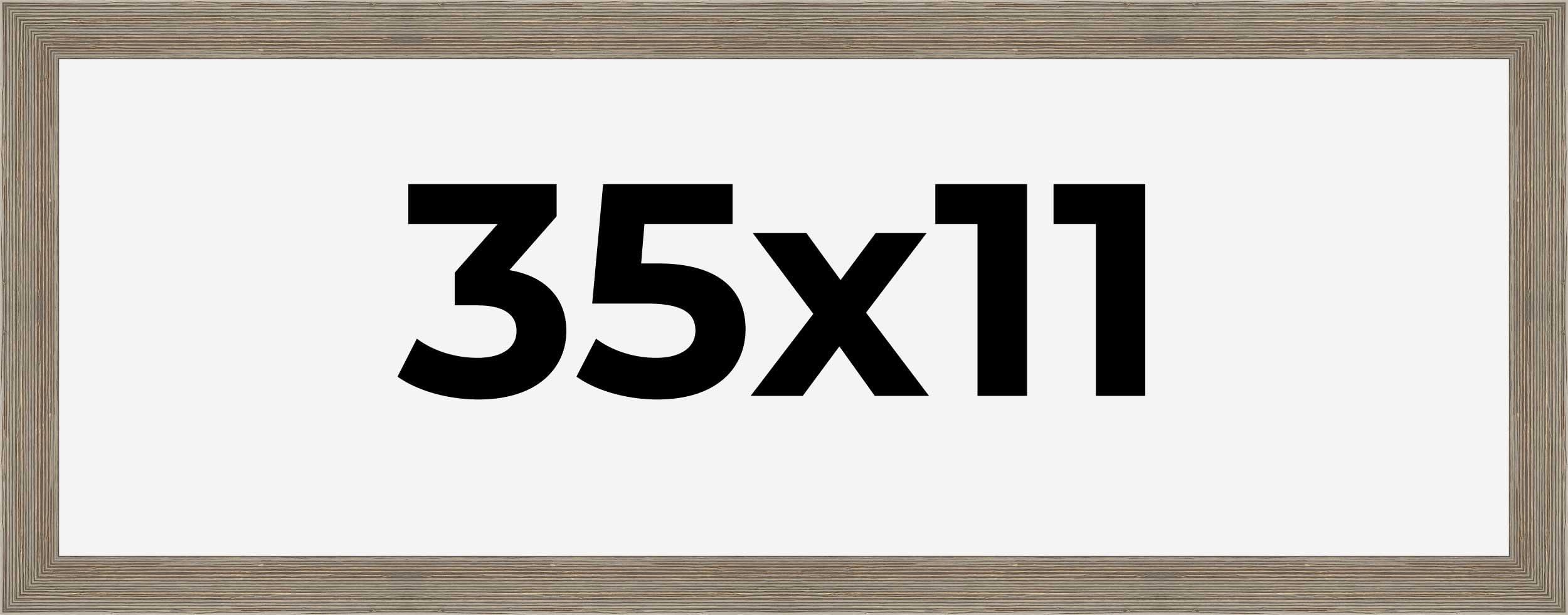 CountryArtHouse CountryArtHouse 35x11 Frame Gray Barnwood Picture Frame Includes UV Acrylic Plexiglass, Acid Free Foam Backing Board and Hanging Hardware