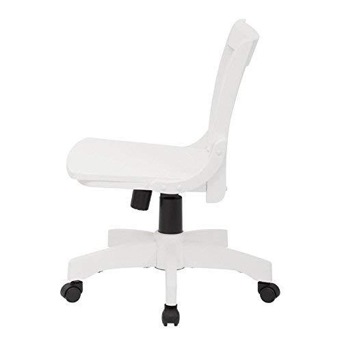 OSP Home Furnishings OSP Home Furnishings Deluxe Armless Wood Banker's Desk Chair with Adjustable Height, Locking Tilt, and Heavy Duty Base, White