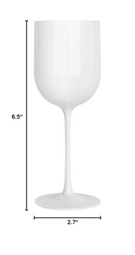 EcoQuality EcoQuality White Plastic Wine Glasses - 12 oz Wine Glass with Stem, Disposable Shatterproof Wine Goblets, Reusable, Elegant Drink Cup Tumbler, Weddings, Party, Dinner, Baby Showers (60 PACK)