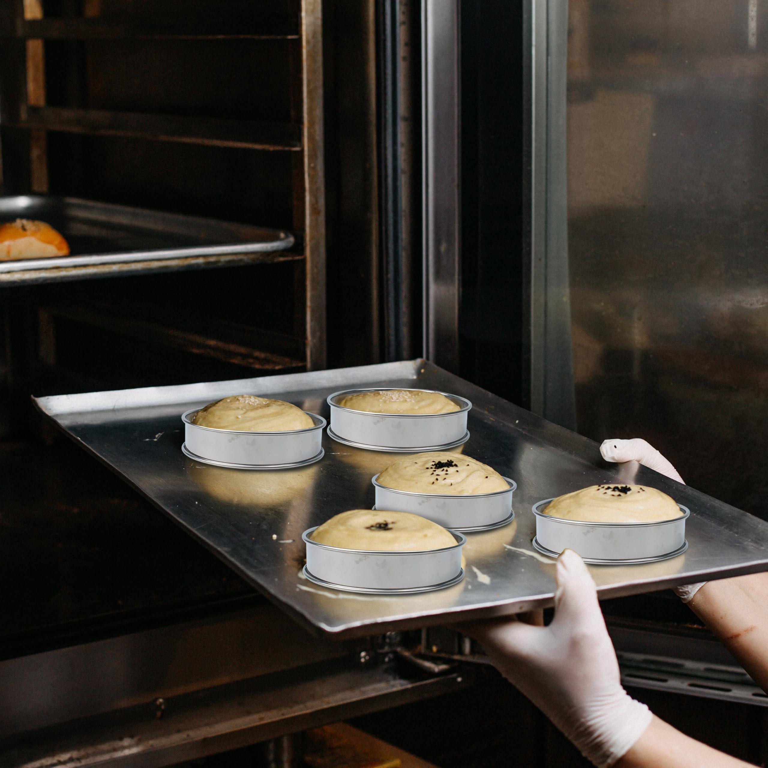 Marsrut 6Pack Stainless Steel Double Rolled Muffin Rings - Deep & Nonstick Molds | Set of Durable Round Tin Hamburger Pan Rings for Baking and Cooking Crumpet, Tart, Cookies, English Dish Pastry (Size: 4inch)