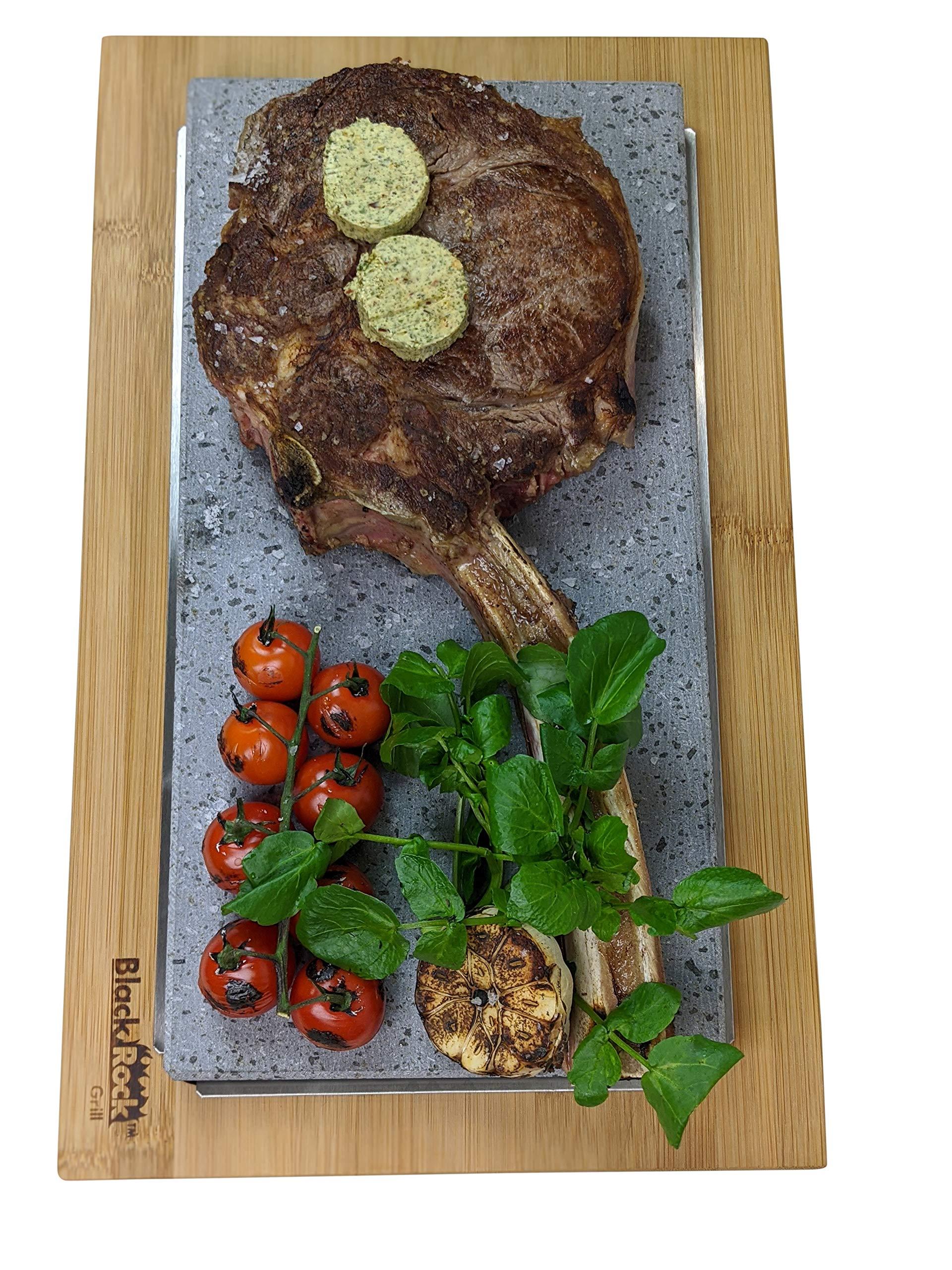 Black Rock Grill Black Rock Grill Ultimate Sharing Steak Stone Set - Restaurant-Grade Lava Stone for Superior Heat & Flavor