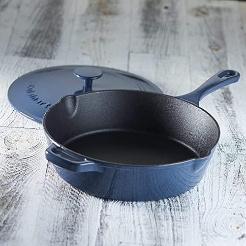Cuisinart Cuisinart Cast Iron Pan, 12" Chicken Fryer, Enameled Provencial Blue