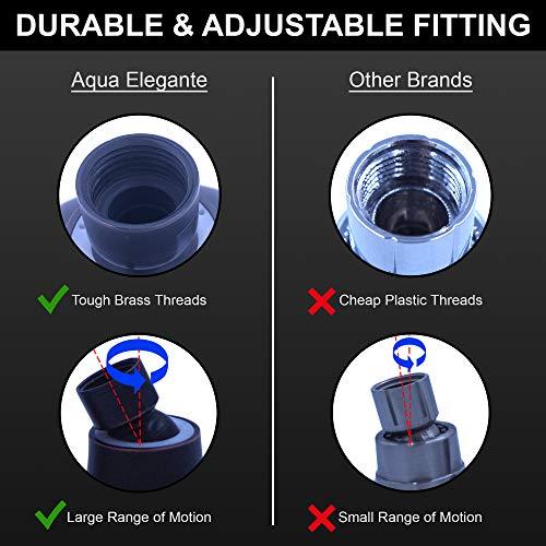 Aqua Elegante 6 Function Adjustable Luxury Shower Head - High Pressure Boosting, Wall Mount, Bathroom Showerhead For Low Flow Showers, 2.5 GPM - Oil-Rubbed Bronze