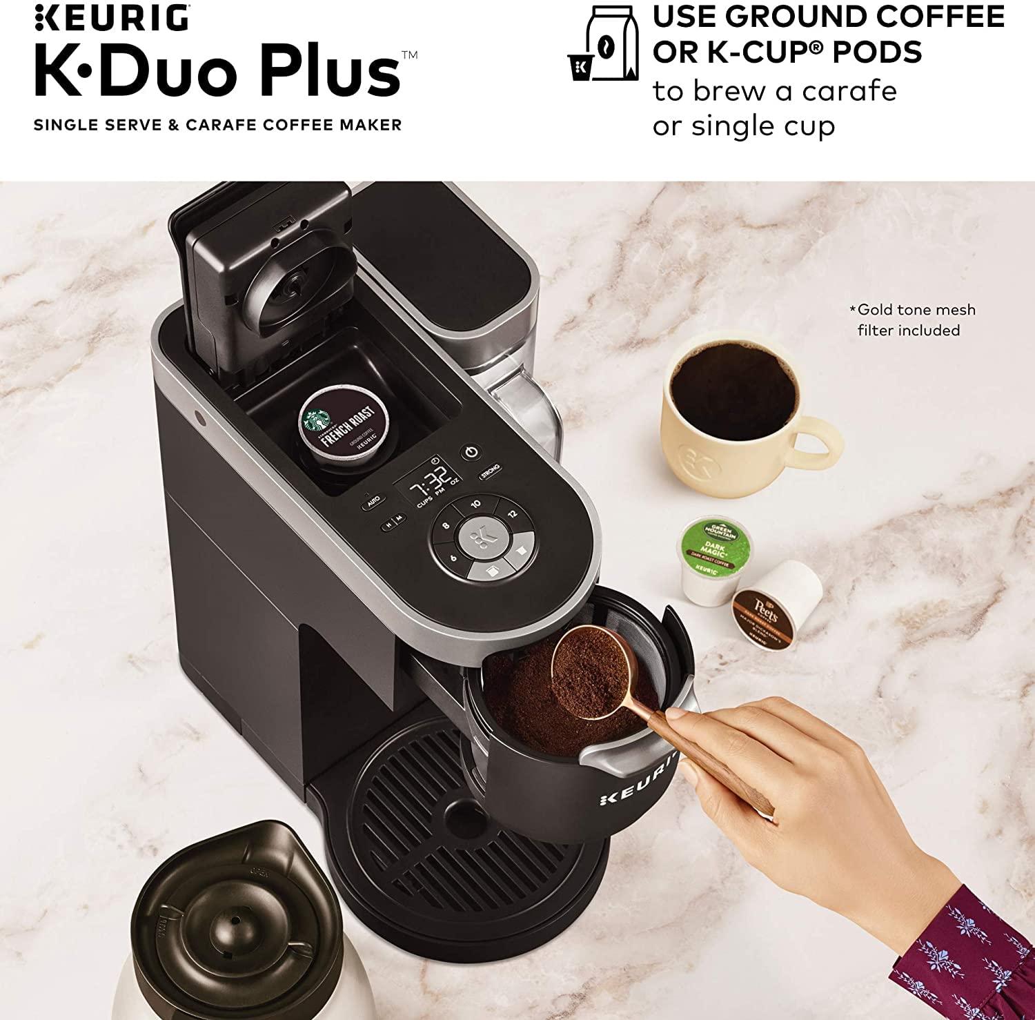 INNZA Keurig K-Duo Plus Coffee Maker, with Single Serve K-Cup Pod and 12 Cup Carafe Brewer, Black (12-Cup Thermal Carafe and 15 K-Cup Pods included)
