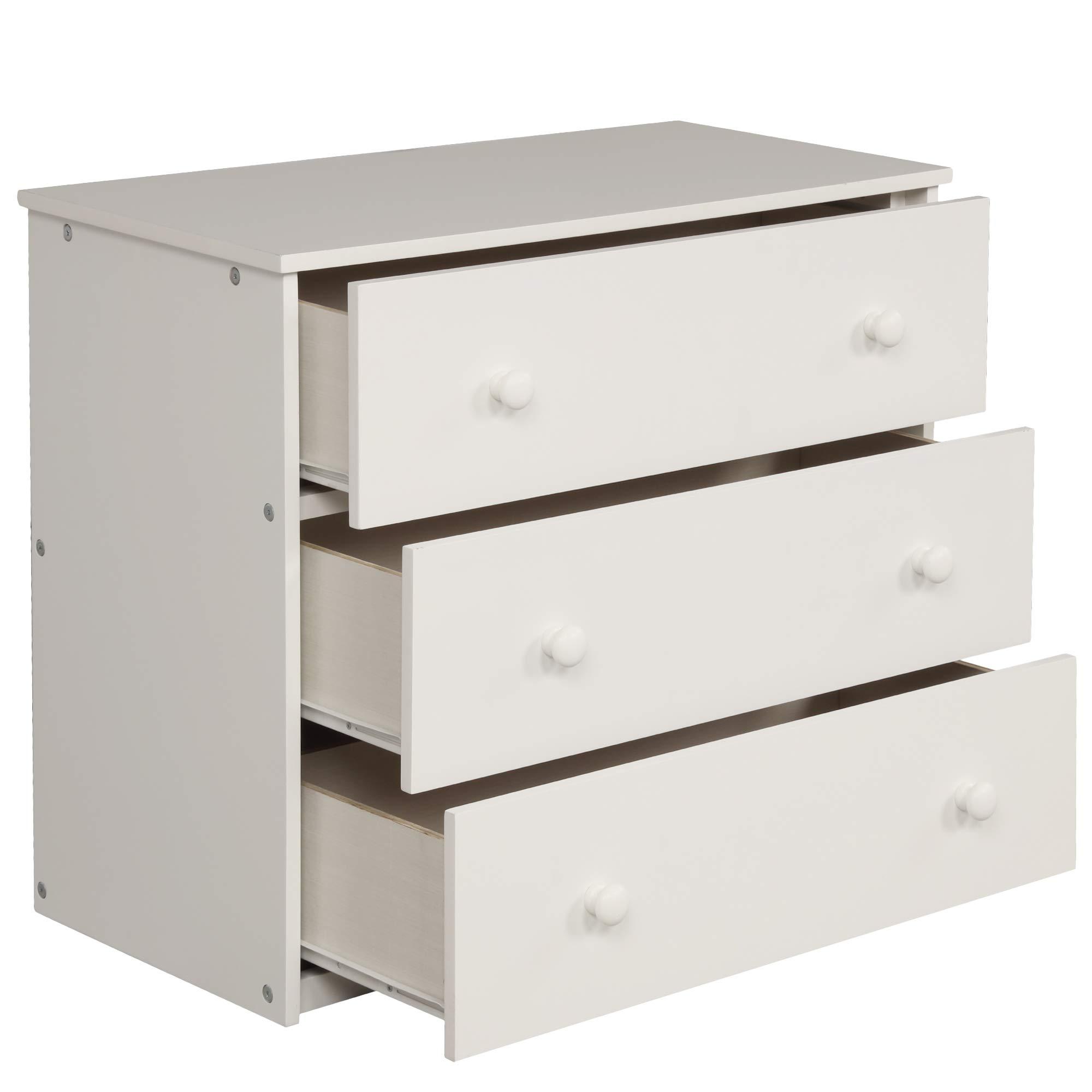 Harper & Bright Designs Harper & Bright Designs Twin Size Low Loft Bed with Rolling Portable Desk and Storage Cabinet, Wooden Low Study Loft Bed with Drawers, for Kids Teens Girls Boys - White