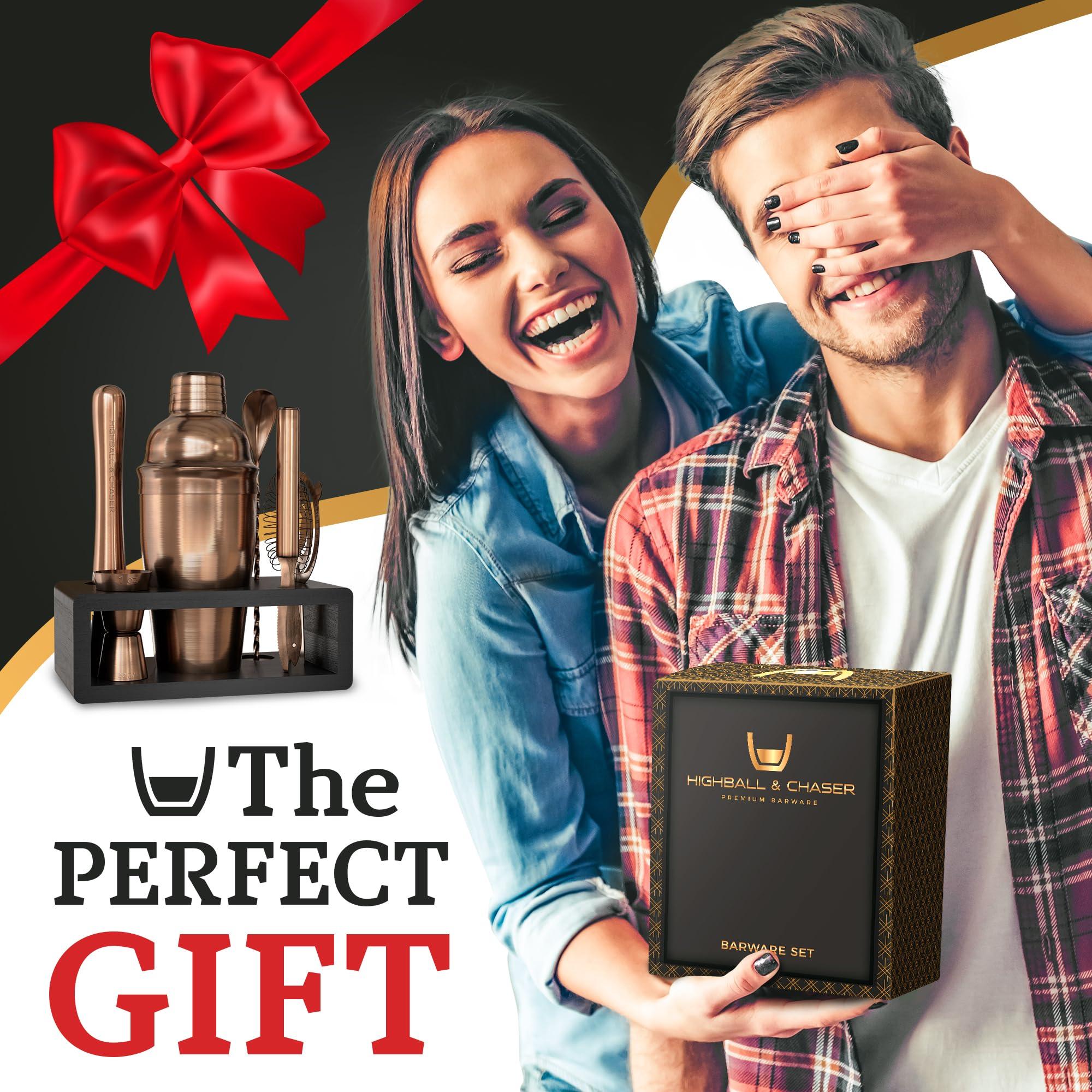 Highball & Chaser Highball & Chaser Cocktail Shaker Set: Bartender Kit for Home Bar Mixology Cocktail Bar Set Plus E-Book with 30 Recipes