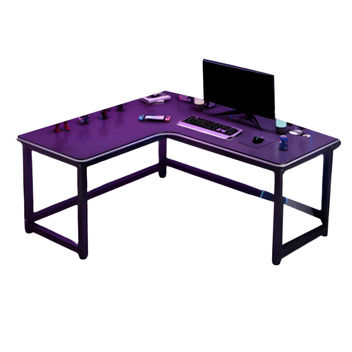 NIUYAO NIUYAO Modern Black Office Desk L-Shape Without Drawers Computer Writing Table Work Desk PC Table Home Office Corner Study Desk Without Chair (Left, 47" L x 47" W x 29.5" H)