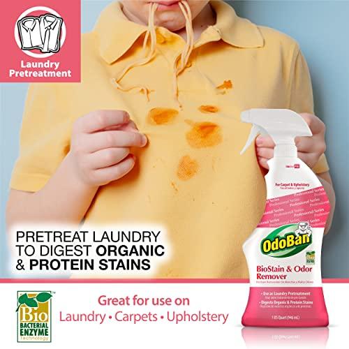 OdoBan OdoBan Professional Cleaning BioStain and Odor Remover for Carpet and Upholstery, 32 oz Ready-to-Use Spray