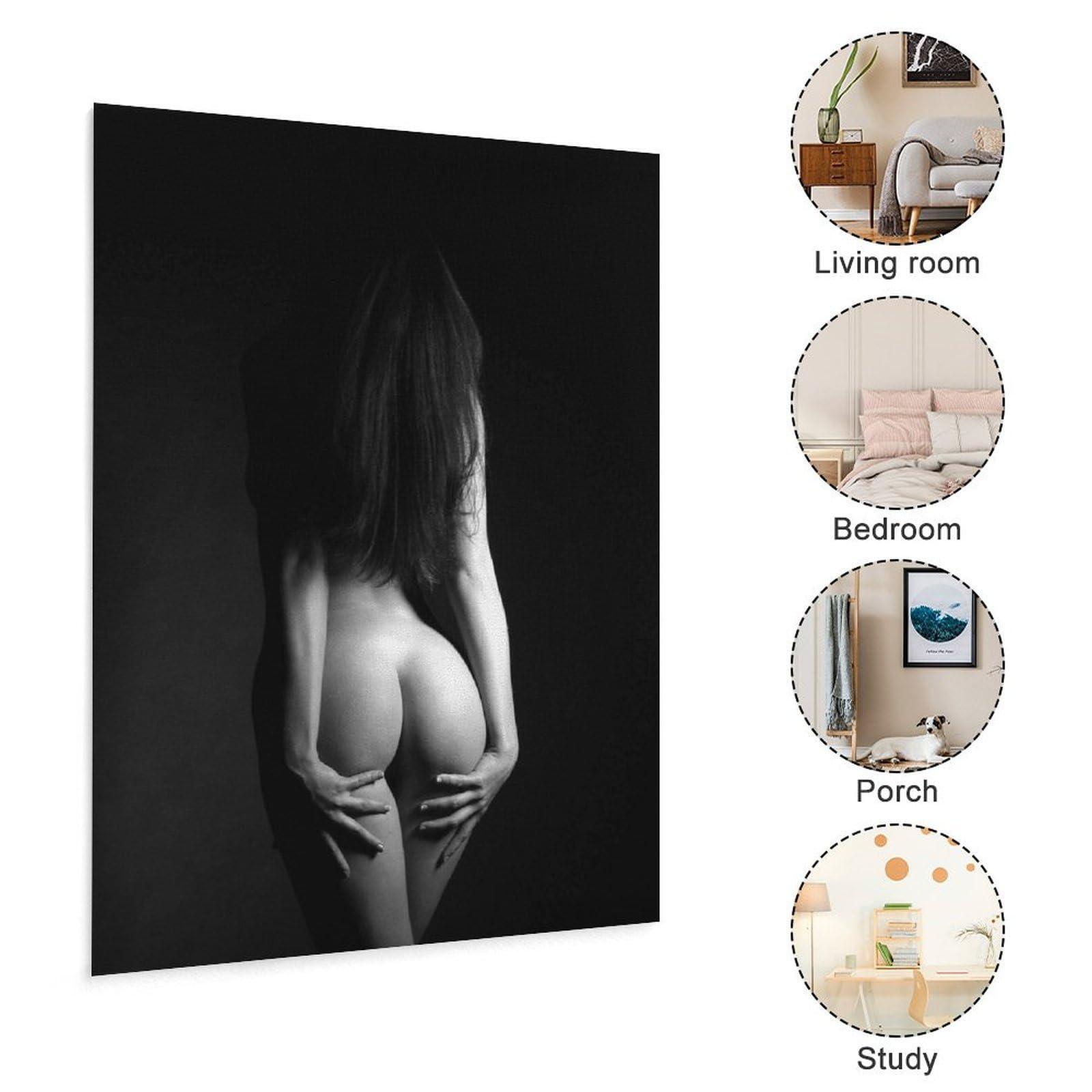 Puryzxac Naked Woman Poster Naked Ass Black And White Wall Art Sex Wall Art Canvas Art Poster And Wall Art Picture Print Modern Family Bedroom Decor 16x20inch(40x51cm) Unframe-style