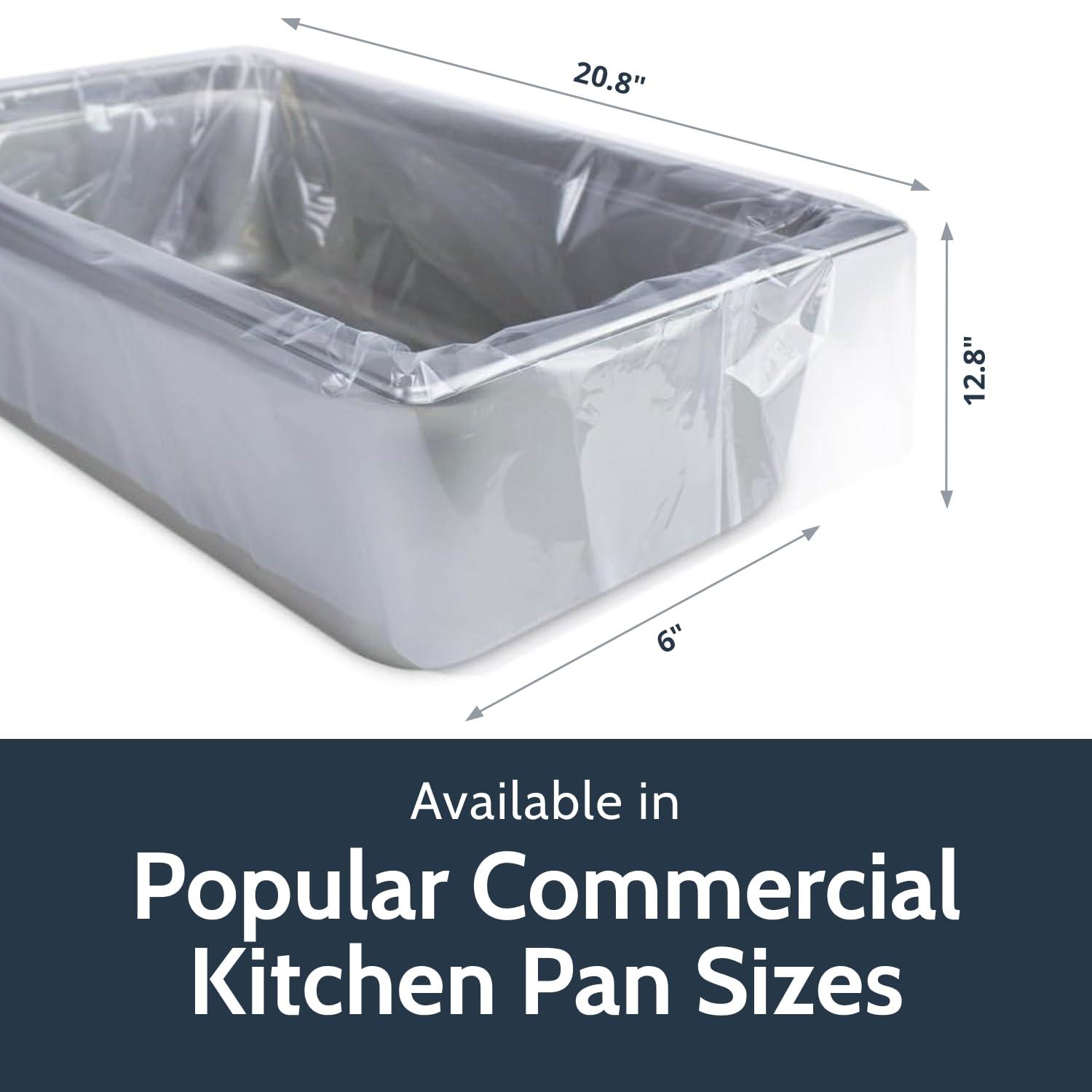 PanSaver PanSaver Hotel Clear Round Pan Liners for Easy Clean Up - Disposable Buffet Pan Liners, Ovenable up to 400F (6 & 7 Quart Round Pan Liner - 15 x 15 IN)