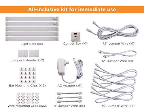 BLACK+DECKER BLACK+DECKER Dimmable Under Cabinet Lighting with Motion Sensor, 24.6W, 1800 Lumens, White 2700K, 5-Bar Kit, 9", Warm