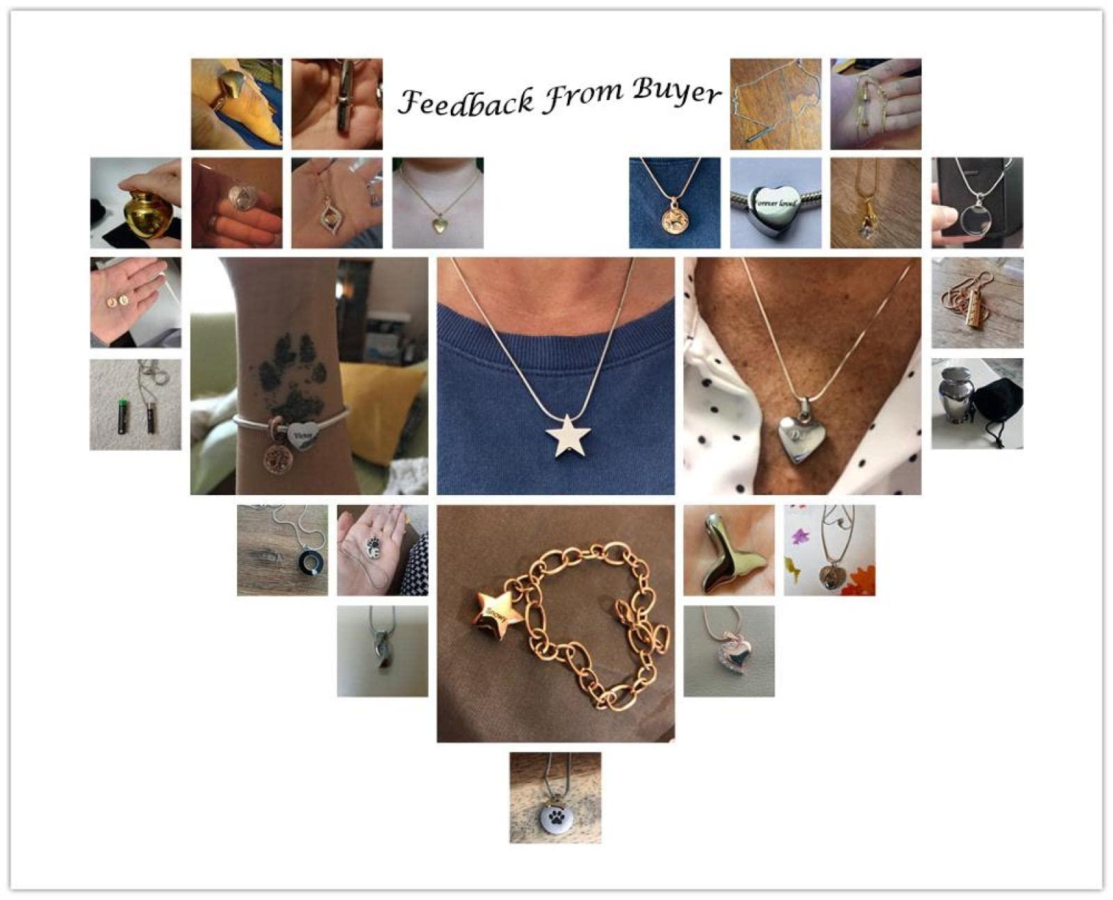 SARUEI SARUEI Glass Heart Cremation Jewelry for Ashes Memorial Urn Necklace for Human/Pet Stainless Steel Keepsake Urn Pendant Ashes Jewelry,Black