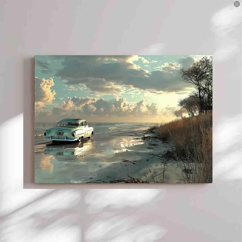 LWZBBGSL LWZBBGSL a car parked on the shore,wall decor for bedroom,for Bedroom,12x16inch