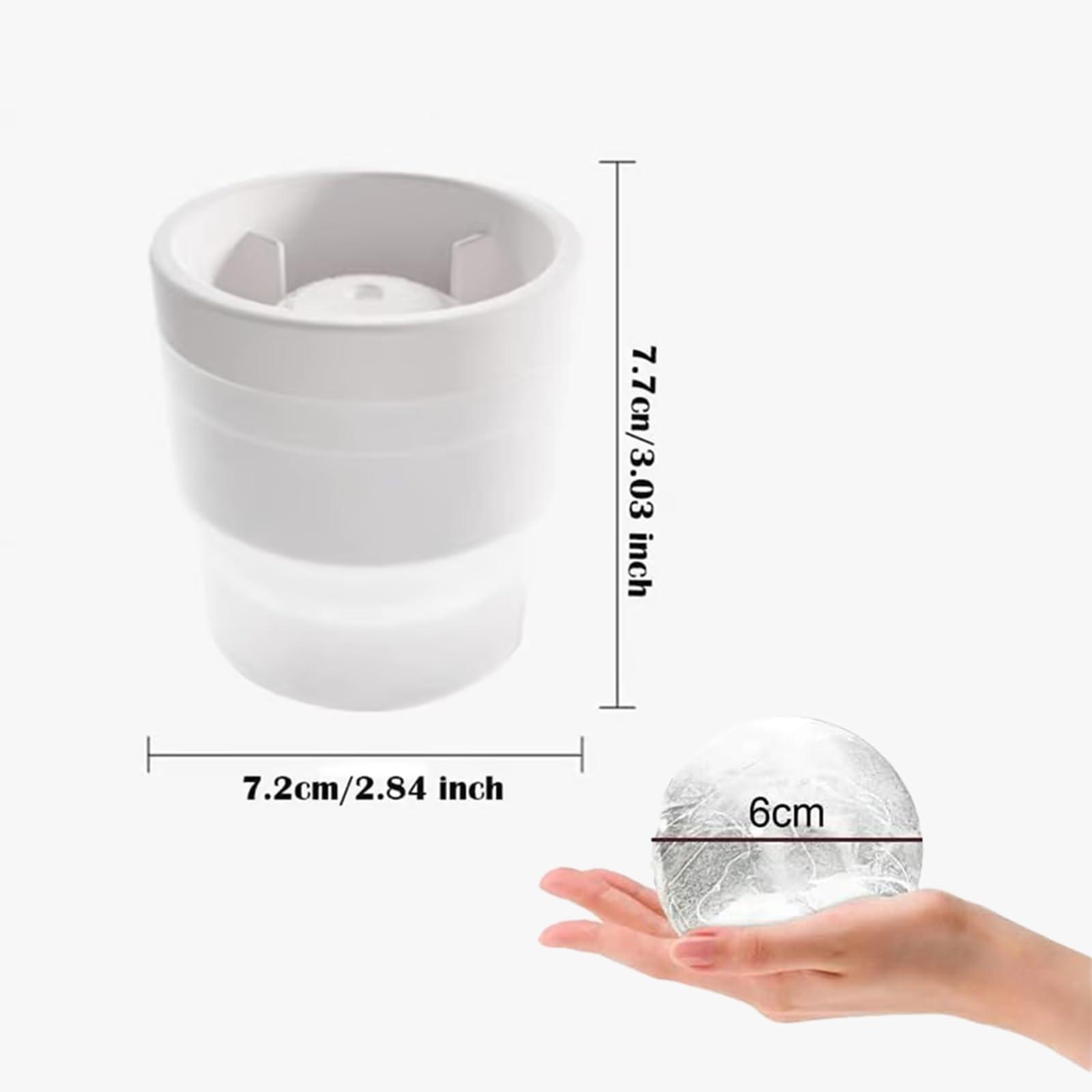 citosisk Food Grade Stackable Slow Melting DIY Ice Ball for Cocktail Whiskey, Ice Cube Silicone Mold, 2.5 Inch Big Ice Spheres, Whiskey Ice Cubes Mold, Ice Cube Silicone Mold (2, White)