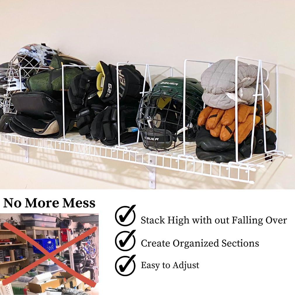 Evelots Evelots Tall Wire Shelf Dividers -8 Pack- Closet Storage & Organization for Office/Pantry/Garage Shelf Separator - Easy Clip-No Tool - Solid Coated Steel