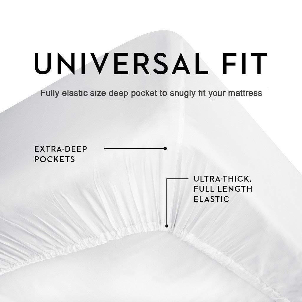 COTTONWALAS COTTONWALAS Today\'s Deals on Authentic Heavy Quality Bed Sheets King Size 1500-TC Egyptian Cotton Sheet Set King Size (76x80) Fits Mattress 10-12 Inch Fully Elastic Deep Pocket (Stripe, Beige)