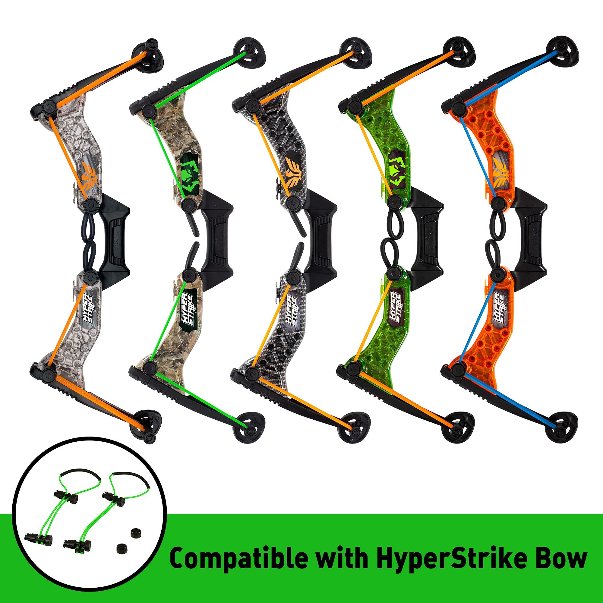 Zing Zing HyperStrike Bow Bungee Replacement and Arrow Refill Pack - Includes 2 Green HyperStrike Bungee Sets and 4 Blue Zonic Whistling Arrows, Launches up to 250 Feet (Blue Arrows + Green Bungees)