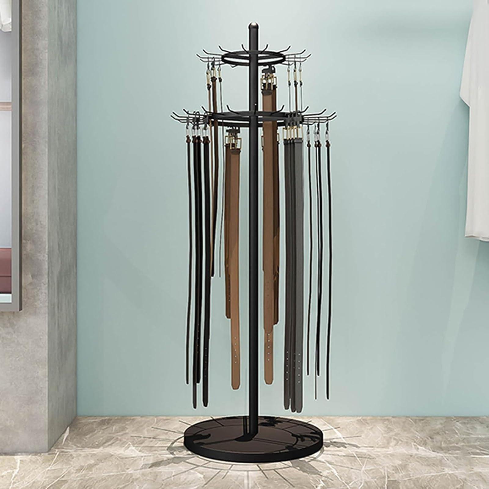 SHYP Standing Belt Hangers for Men Closet, Floor Mounted Belt Hanger, Space Saving Display Stand Shelf,for Ties Scarf Shawls Purse for Bedroom, Store, Retail & Business