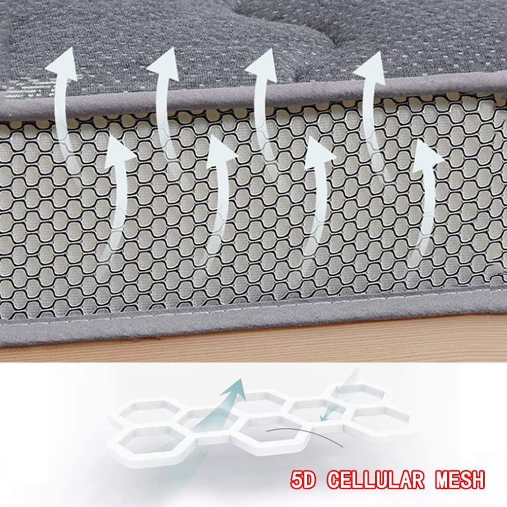 Generic Foldable Futon Mattress Korean Tatami Mattress Topper Portable Sleeping Pad Student Dormitory Double Single Roll Up Mattress for Floor Guest Camping Adult Children,Leaf 3cm,King(180x200cm)