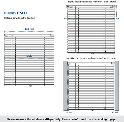 LazBlinds LazBlinds No Tools-No Drill 1" Aluminum Mini Blinds, Cordless Blinds for Indoor Windows, Light Filtering Horizontal Blinds and Shades for Window Size 48'' W x 64'' H, Black