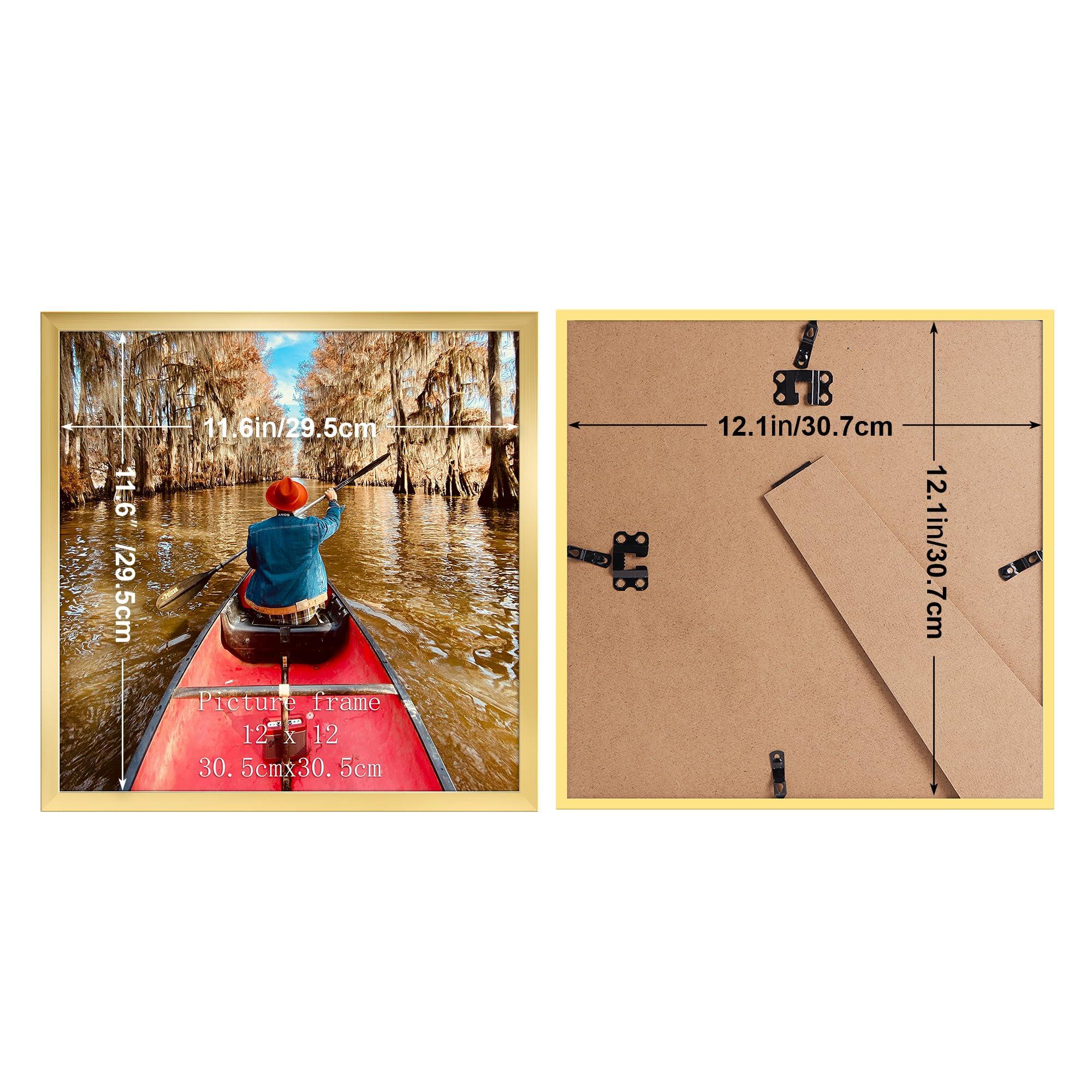 Giftgarden Giftgarden 12x12 Picture Frame Gold, 12 by 12 Thin Square Frame for Photo Gallery Wall Tabletop Display, Single