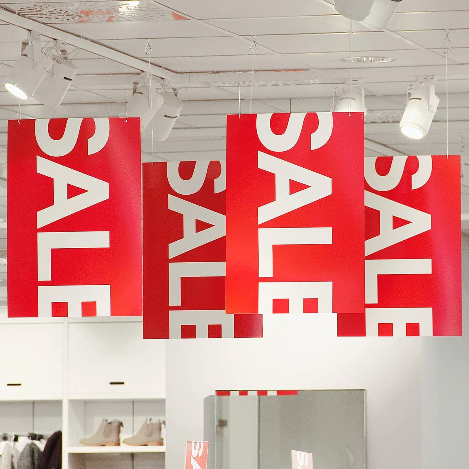 Outus 300 Packs Ceiling Hook Tile Hooks T-bar Clips Drop Ceiling Clips for Office, Classroom, Home and Wedding Decoration, Hanging Sign from Suspended Tile/Grid/Drop Ceilings