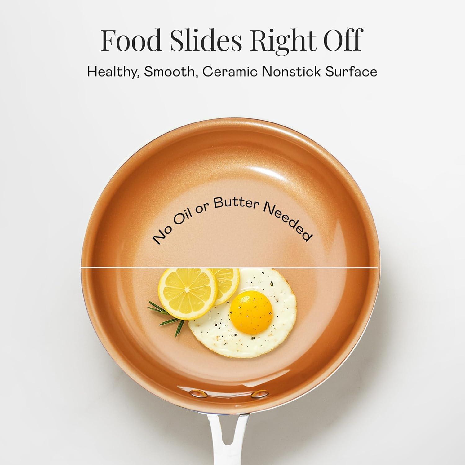 GOTHAM STEEL Gotham Steel 11 Inch Non Stick Frying Pan Nonstick Pan with Ceramic Copper Coating for Long Lasting Nonstick Frying Pan Skillet for Cooking with Stay Cool Handle, Oven/Dishwasher Safe, Non Toxic