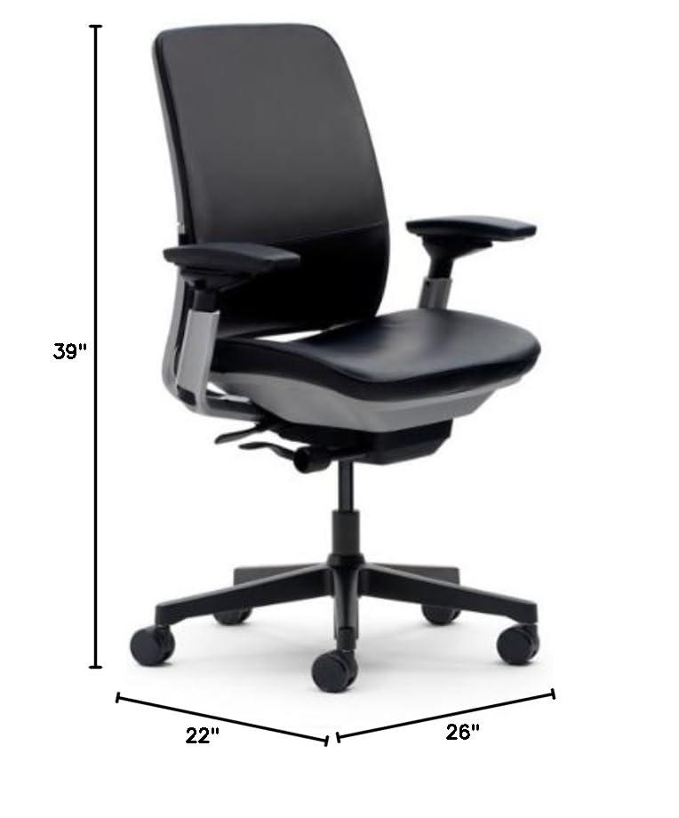 Steelcase Steelcase Amia Chair Black Frame and Base - Black Leather