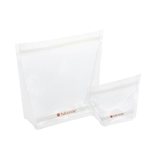Full Circle Full Circle Ziptuck Reusable Travel Bag Set – 1 Mini Bag and 1 Travel Bag - Multi-Use Leak-Free Travel Storage Bags – BPA-Free, Food-Safe & Reusable, Clear