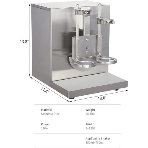 ErnZi Automatic Milk Tea Shaker Machine 360 Electric Double Head Milk Tea Shaking Machine 350ml-700ml Drink Mixer for Bubble Tea Boba Tea Juice Coffee Milk Wine Cocktail