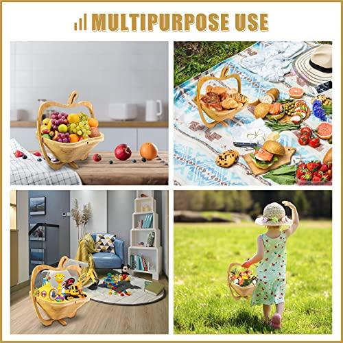 MYOSOTIS MYOSOTIS Foldable Fruit Basket Gift Snack Box Apple shape fruit bowl holder and Dried fruit basket For Halloween Holiday Party Christmas Decoration (Apple02)