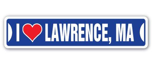 SignMission I Love Lawrence, Massachusetts Street Sign ma City State us Wall Road dcor Gift