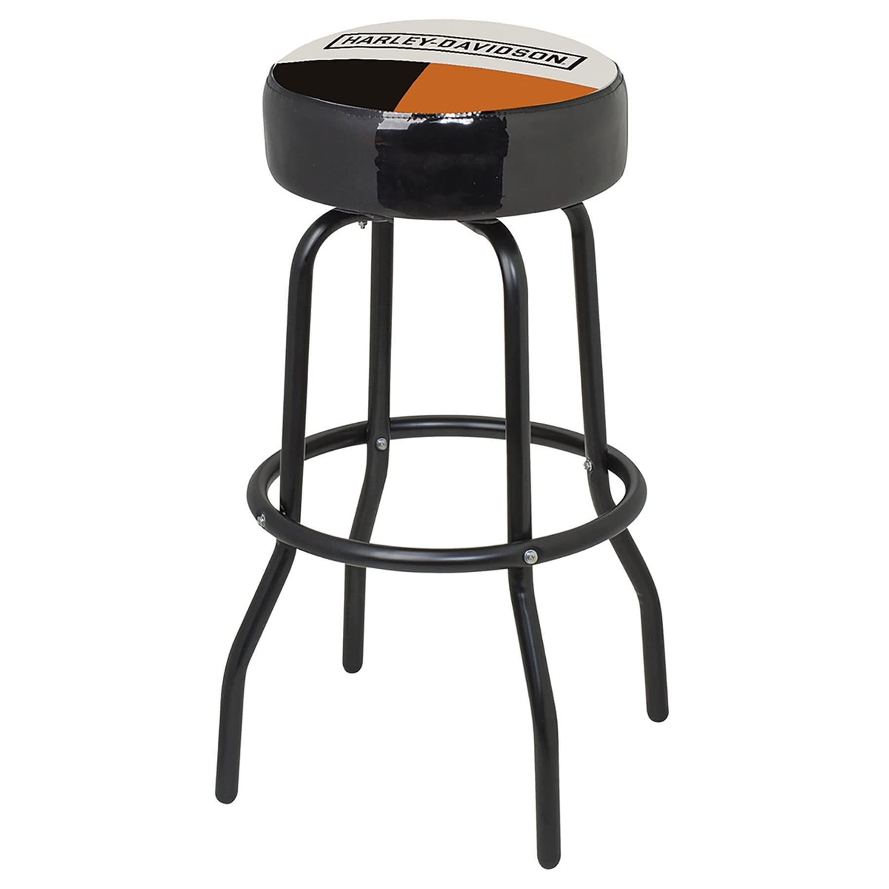 Harley-Davidson Harley-Davidson Retro Block H-D Script Vinyl Covered Bar Stool - Colorblocked