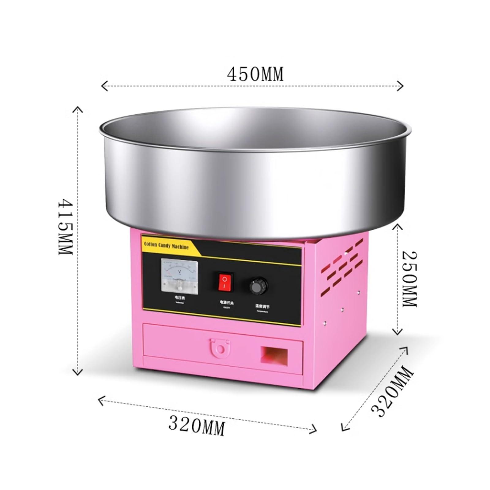 WAOCEO WAOCEO Cotton Candy Machine Commercial Cotton Candy Machine Cotton Sugar Floss Making Machine Stainless Steel Electric DIY Candy Cotton Maker Electric Cotton Candy Machine
