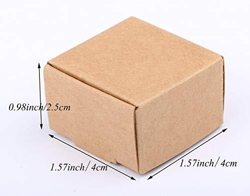 Sdootjewelry Sdootjewelry Small Gift Boxes 100 Pack, Kraft Gift Boxes Bulk 1.57 1.57 0.98, Ring Boxes Bulk, Small Cardboard Boxes for Jewelry Packaging, Brown